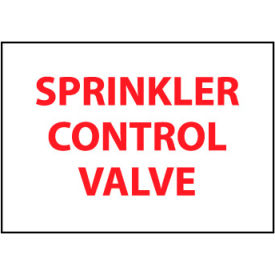 National Marker Company M122PB Fire Safety Sign - Sprinkler Control Valve - Vinyl image.