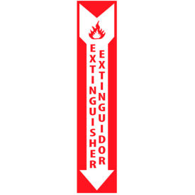 National Marker Company M126P Fire Safety Sign - Bilingual - Extinguisher Extinor - Vinyl image.