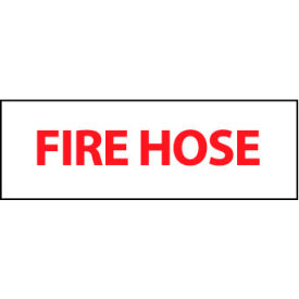 National Marker Company M12P NMC™ Fire Safety Vinyl Sign, Fire Hose, 12"W x 4"H, Gray image.