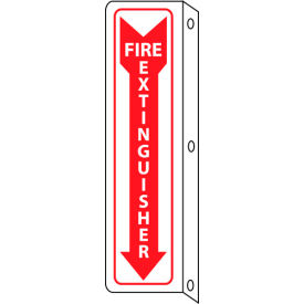 National Marker Company M23FR NMC™ Fire Flange Plastic Sign, Fire Extinguisher, 4"W x 18"H, Gray image.