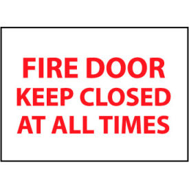 National Marker Company M31RB Fire Safety Sign - Fire Door Keep Closed At All Times - Plastic image.