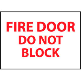 National Marker Company M32PB Fire Safety Sign - Fire Door Do Not Block - Vinyl image.