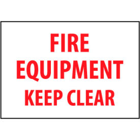 National Marker Company M417P Fire Safety Sign - Fire Equipment Keep Clear - Vinyl image.