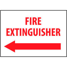 National Marker Company M419PB Fire Safety Sign - Fire Extinguisher with Left Arrow - Vinyl image.