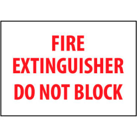 National Marker Company M421P Fire Safety Sign - Fire Extinguisher Do Not Block - Vinyl image.