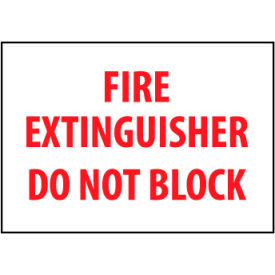 National Marker Company M421R Fire Safety Sign - Fire Extinguisher Do Not Block - Plastic image.