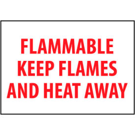 National Marker Company M427P Fire Safety Sign - Flammable Keep Flames And Heat Away - Vinyl image.