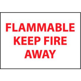 National Marker Company M60PB Fire Safety Sign - Flammable Keep Fire Away - Vinyl image.