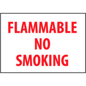 National Marker Company M702P NMC™ Fire Safety Vinyl Sign, Flammable No Smoking, 10"W x 7"H, Gray image.