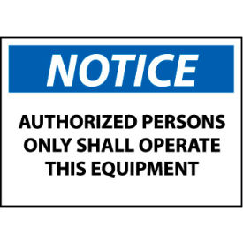National Marker Company N367AP Machine Labels - Notice Authorized Persons Only Shall Operate This Equipment image.