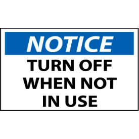 National Marker Company N369AP Machine Labels - Notice Turn Off When Not In Use image.