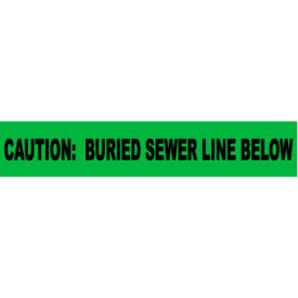 National Marker Company ND3 GS Non-Detectable Underground Warning Tape - Caution Buried Sewer Line Below - 3"W image.