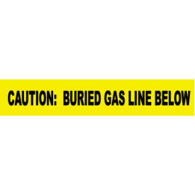 National Marker Company ND3 YG Non-Detectable Underground Warning Tape - Caution Buried Gas Line Below - 3"W image.