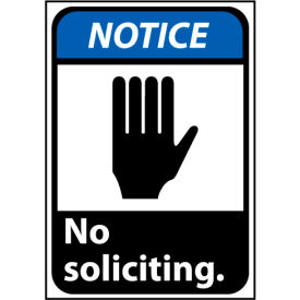 National Marker Company NGA20AB Notice Sign 14x10 Aluminum - No Soliciting image.