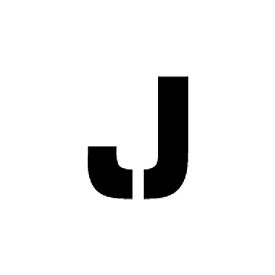National Marker Company PMC12-J Individual Character Stencil 12" - Letter J image.