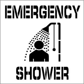 National Marker Company PMS208 Plant Marking Stencil 20x20 - Emergency Shower image.