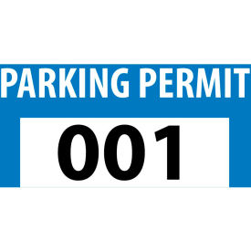 Parking Permit - Blue Bumper Decal 001 - 100 Parking Permit - Blue Bumper Decal 001 - 100