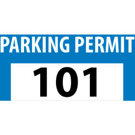 Parking Permit - Blue Bumper Decal 101 - 200 Parking Permit - Blue Bumper Decal 101 - 200