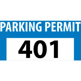 Parking Permit - Blue Bumper Decal 401 - 500 Parking Permit - Blue Bumper Decal 401 - 500