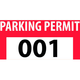 Parking Permit - Red Bumper Decal 001 -100 Parking Permit - Red Bumper Decal 001 -100
