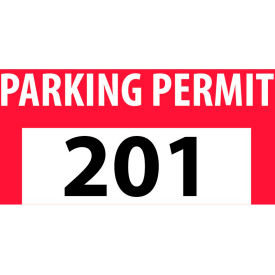 Parking Permit - Red Bumper Decal 201 - 300 Parking Permit - Red Bumper Decal 201 - 300