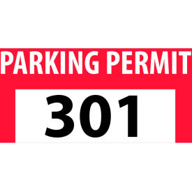 Parking Permit - Red Bumper Decal 301 - 400 Parking Permit - Red Bumper Decal 301 - 400