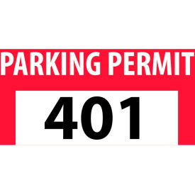 Parking Permit - Red Bumper Decal 401 - 500 Parking Permit - Red Bumper Decal 401 - 500