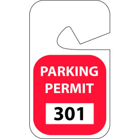 Parking Permit - Red Rearview 301 - 400