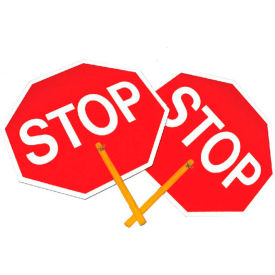 National Marker Company PS2 Paddle Sign - Stop/Stop image.