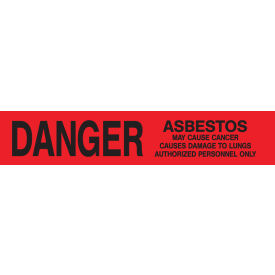 National Marker Company PT30 NMC 3"W x 1000L Red Barricade Tape, " Danger Asbestos Hazard" image.