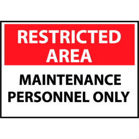 National Marker Company RA15RB Restricted Area Plastic - Maintenance Personnel Only image.