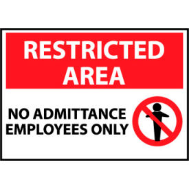 National Marker Company RA16RB Restricted Area Plastic - No Admittance Employees Only image.