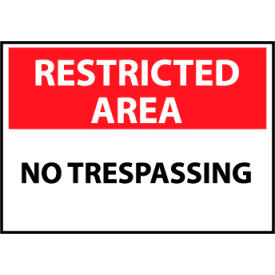 National Marker Company RA21RB Restricted Area Plastic - No Trespassing image.