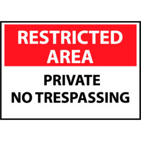 National Marker Company RA26RB Restricted Area Plastic - Private No Trespassing image.