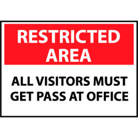 Restricted Area Plastic - All Visitors Must Get Pass At Office