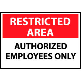 National Marker Company RA4RB Restricted Area Plastic - Authorized Employees Only image.