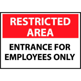 National Marker Company RA9RB Restricted Area Plastic - Entrance For Employees Only image.