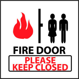 National Marker Company S39AP Graphic Safety Labels - Fire Door Please Keep Closed image.