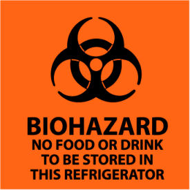 Graphic Safety Labels - Biohazard No Food Or Drink To Be Stored