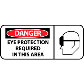 National Marker Company SA102R Pictorial OSHA Sign - Plastic - Danger Eye Protection Required In This Area image.