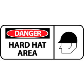 National Marker Company SA104P Pictorial OSHA Sign - Vinyl - Hard Hat Area image.