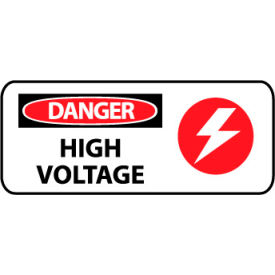 National Marker Company SA105P Pictorial OSHA Sign - Vinyl - Danger High Voltage image.