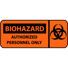 National Marker Company SA165P Pictorial OSHA Sign - Vinyl - Biohazard Authorized Personnel Only image.