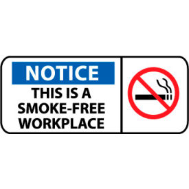 National Marker Company SA190P Pictorial OSHA Sign - Vinyl - Notice This Is A Smoke-Free Workplace image.