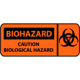 National Marker Company SA52P Pictorial OSHA Sign - Vinyl - Biohazard Caution Biological Hazard image.