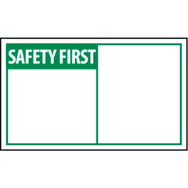 National Marker Company SGA4AP Graphic Machine Labels - Safety First Blank with Header Only image.