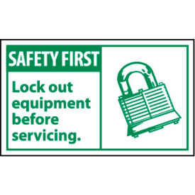 Graphic Machine Labels - Safety First Lockout Equipment Before Servicing