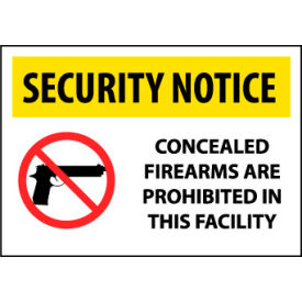 National Marker Company SN12AC Security Notice Aluminum - Concealed Firearms Are Prohibited In This Facility image.