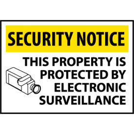National Marker Company SN18AC Security Notice Aluminum - This Property Is Protected By Electronic Surveillance image.