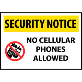 National Marker Company SN22RC Security Notice Plastic - No Cellular Phones Allowed image.